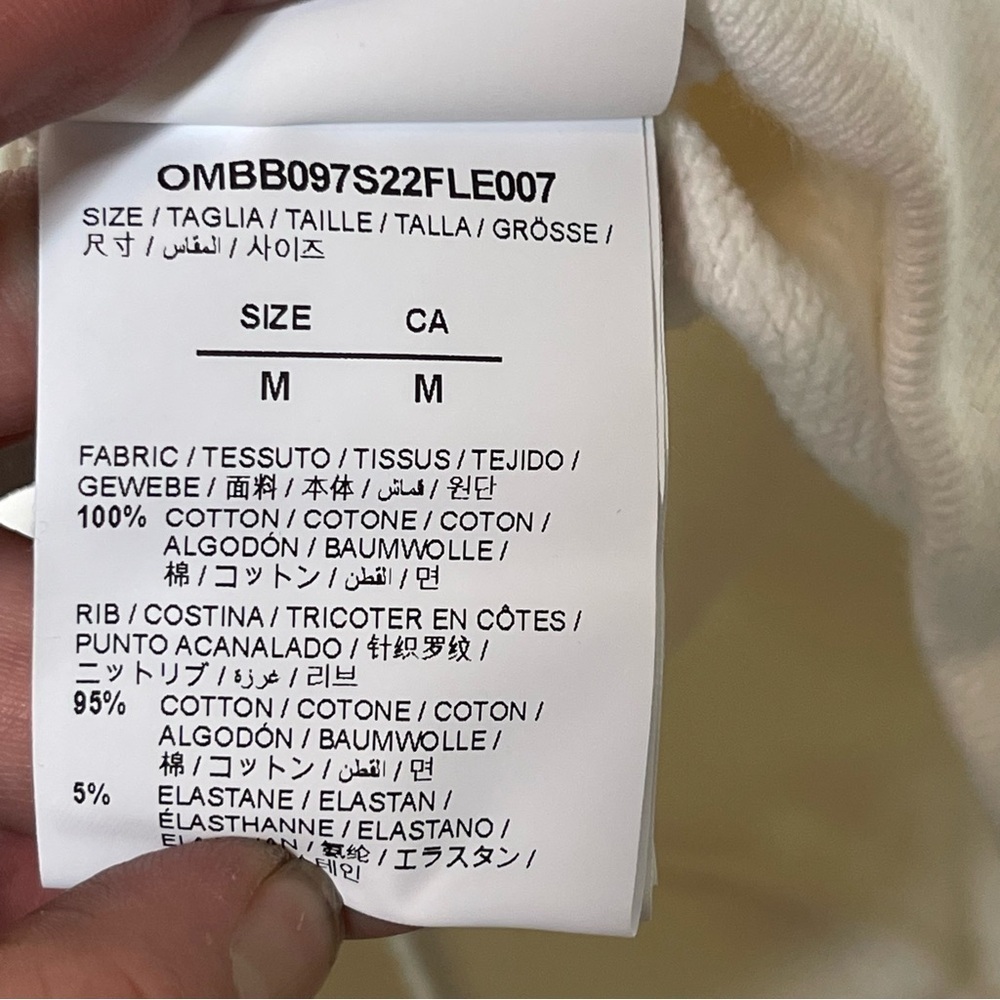 Off-White Printed Cotton-Jersey Hoodie in White sz M - Picture 9 of 11